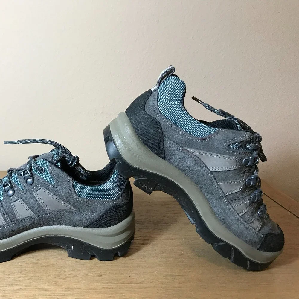 L.L.Bean Gore-Tex Hiking Shoes Vibram Soles Grey/Blue - Picture 4 of 8